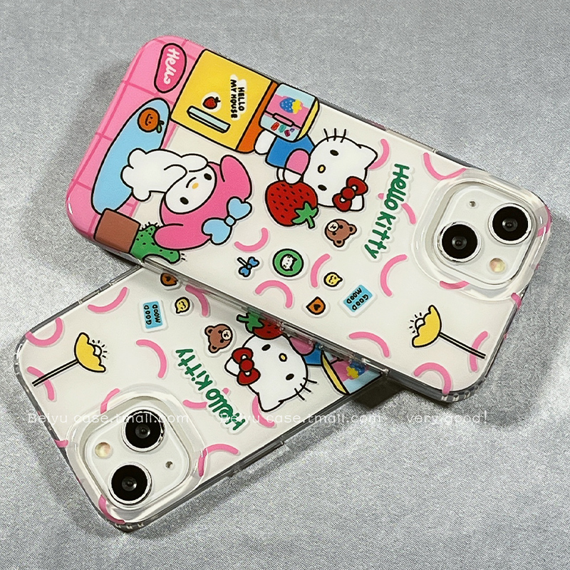 可爱卡通美乐蒂HelloKitty适用苹果16Promax手机壳iphone15pro新款14小众14pro硅胶13防摔16pro少女心15全包