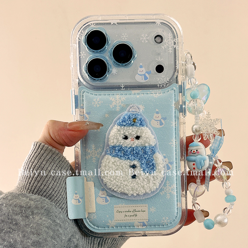 可爱卡通雪人适用苹果手机壳
