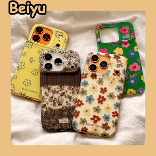 韩系油画彩色花朵适用苹果17Promax手机壳iphone16pro新款15pro小众16pm高级感14pro硅胶17pro创意13全包女款