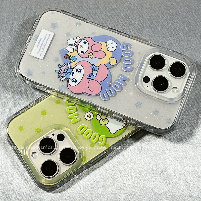 可爱卡通轻松熊库洛米kitty适用苹果16Promax手机壳iphone15pro新款14小众14pro硅胶13美乐蒂16pro创意15全包