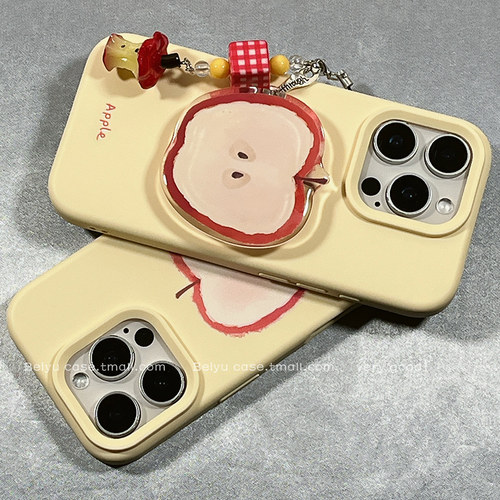 可爱红苹果支架苹果手机壳