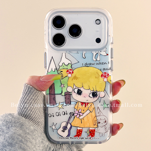 日系卡通动漫涂鸦奈良美智适用苹果17Promax手机壳iphone16pro新款15pro小众13可爱漫画14pro硅胶17pro全包女