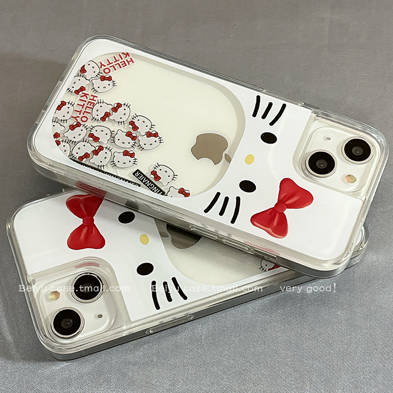可爱卡通HelloKitty适用苹果16手机壳流沙iphone15promax新款14小众女14Promax硅胶13全包16pro防摔12少女心