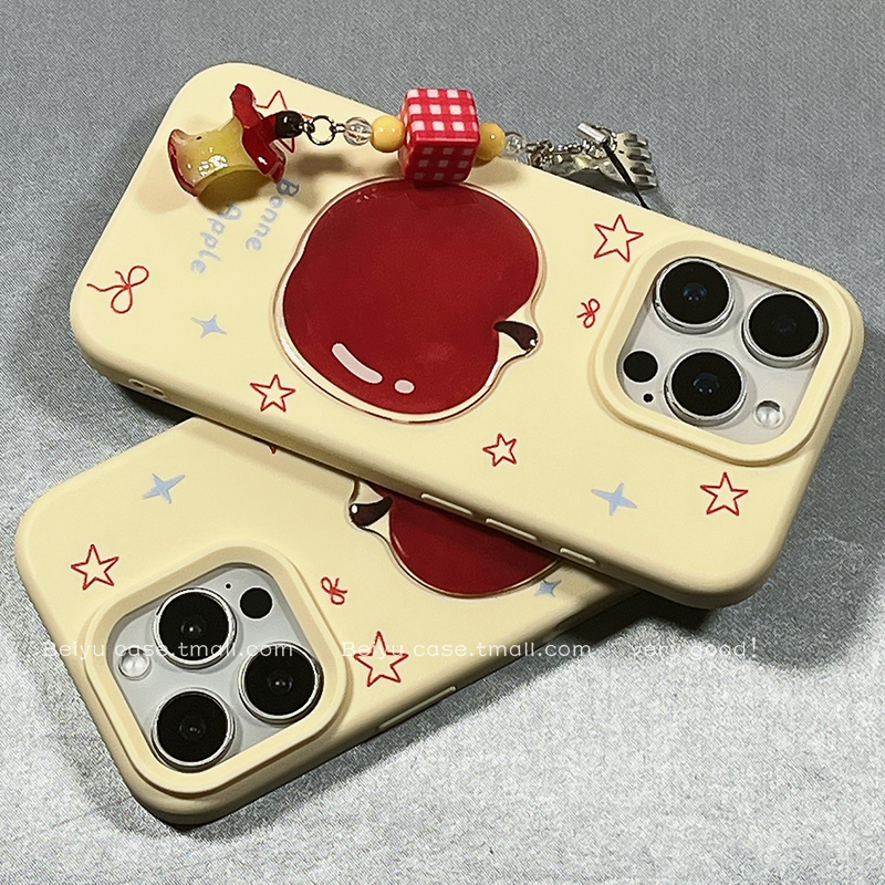 星星立体红苹果适用苹果手机壳