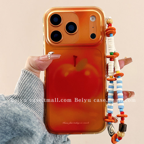 渐变透橙适用苹果手机壳
