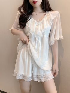 家居服 短裤 2025新款 纯欲风带胸垫睡衣女夏天莫代尔高颜值冰丝短袖