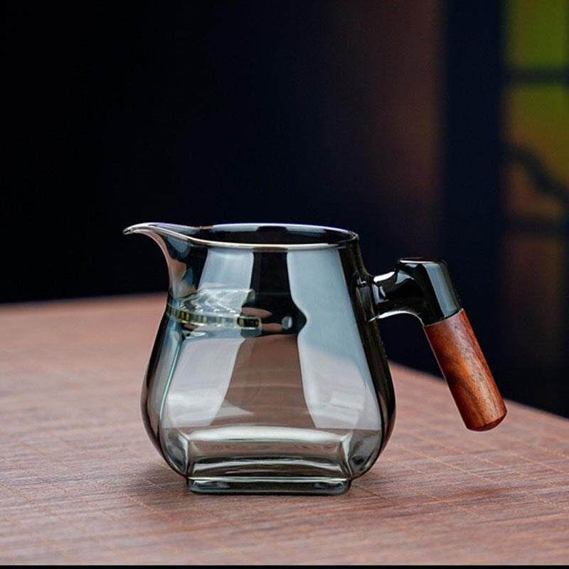 清闲茶具四方月牙公道杯茶水分离泡茶壶玻璃耐高温功夫茶过滤杯子
