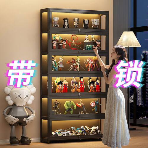 家用手办展示柜亚克力门盲盒乐高模型玩具收纳柜子痛柜透明陈列柜