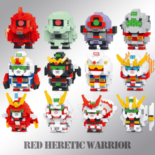 机甲模型微小颗粒积木MOC机器人龙神号儿童拼插人仔摆件男孩礼物