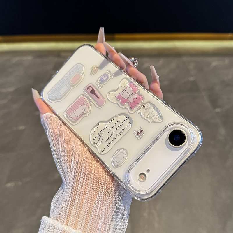 适用于iPhoneAir手机壳新款创意透明苹果17promax全包diy滴胶贴纸16plus创意个性15可爱14情侣款13硬套12