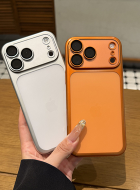 真机实拍适用于苹果17promax手机壳新款全包镜头膜简约iPhoneAir磨砂透明电镀16高级感防摔15/14男女款硬套