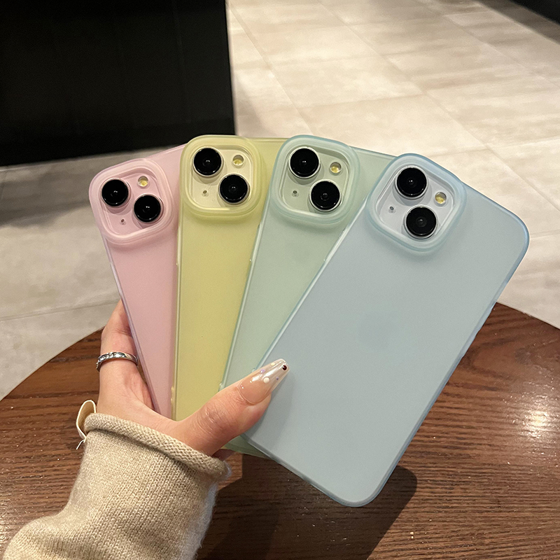 新款糖果色适用于苹果16手机壳新款轻薄磨砂iPhone15plus全包透明14promax硅胶清新13创意12防摔11高级感情侣