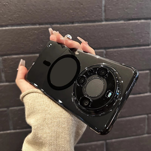 轻薄无边框带镜头膜pura80半包无线磁吸50E 70pro手机壳新款 适用于华为mate60 40防摔 久用如新