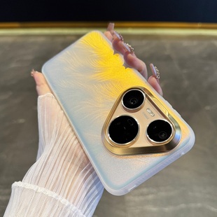 偏光镭射mate70渐变羽毛透明pura70高级mate60情侣P80ultra男女 适用于华为Pura80Pro手机壳新款 实物更美