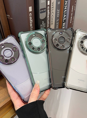 超强防摔透明四角气囊适用于华为MATR60PRO+手机壳新款电镀mate60pro精孔mate60男女通用款