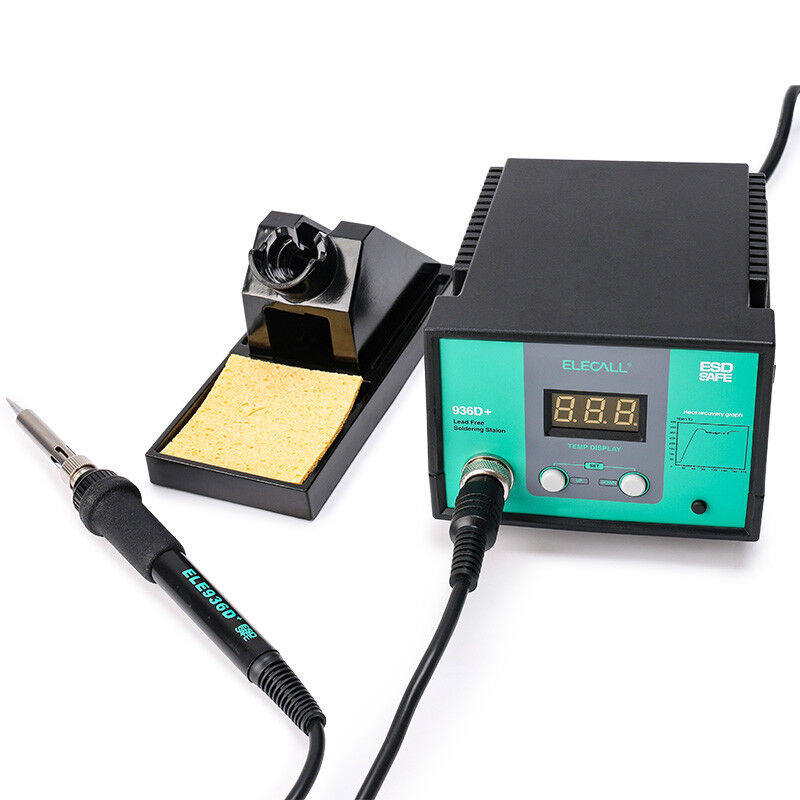 伊莱科70w工业级数显电焊台可调温无铅电烙铁焊锡维修工具ele-936