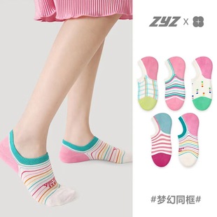 薄款 文艺复兴袜子女夏季 复古针织透气吸汗不掉跟隐形防滑无骨船袜