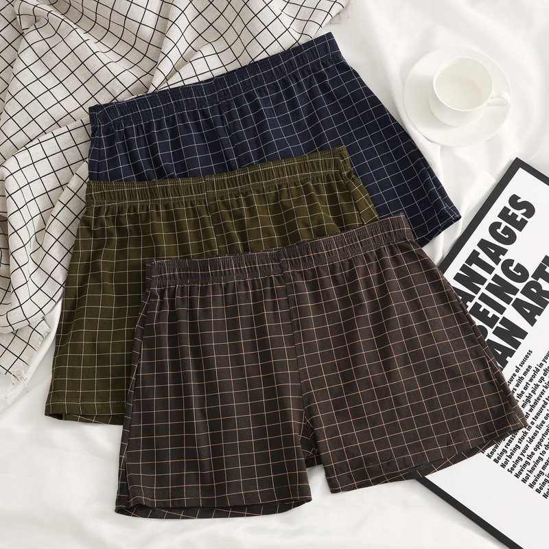 阿罗裤男棉质男士内裤宽松居家短裤大码舒适睡裤男款格子四角短裤,女士内衣/男士内衣/家居服,男阿罗裤,淘宝优惠券,粉丝福利购,淘宝优惠卷