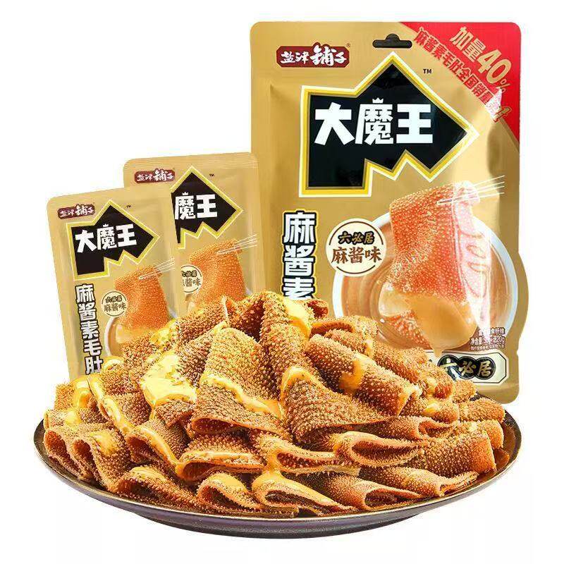 盐津铺子大魔王麻酱素毛肚丝儿时怀旧魔芋爽香辣条休闲零食小吃