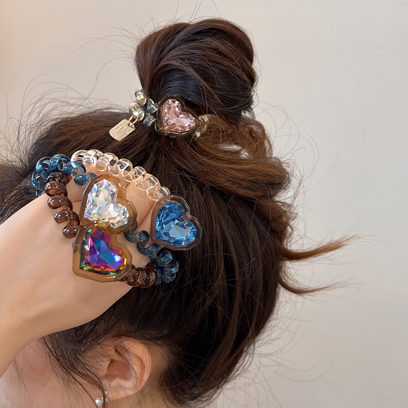 海滨少女！冰透爱心发圈！发绳