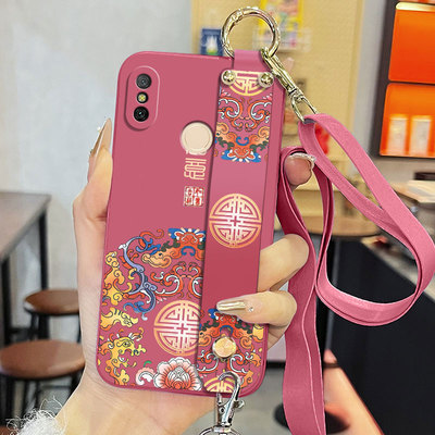 适用于小米6x手机壳M1804D2SE液态腕带支架软壳mi六x中国风背带保护套简约文字如意全包直边防摔磨砂男女款潮