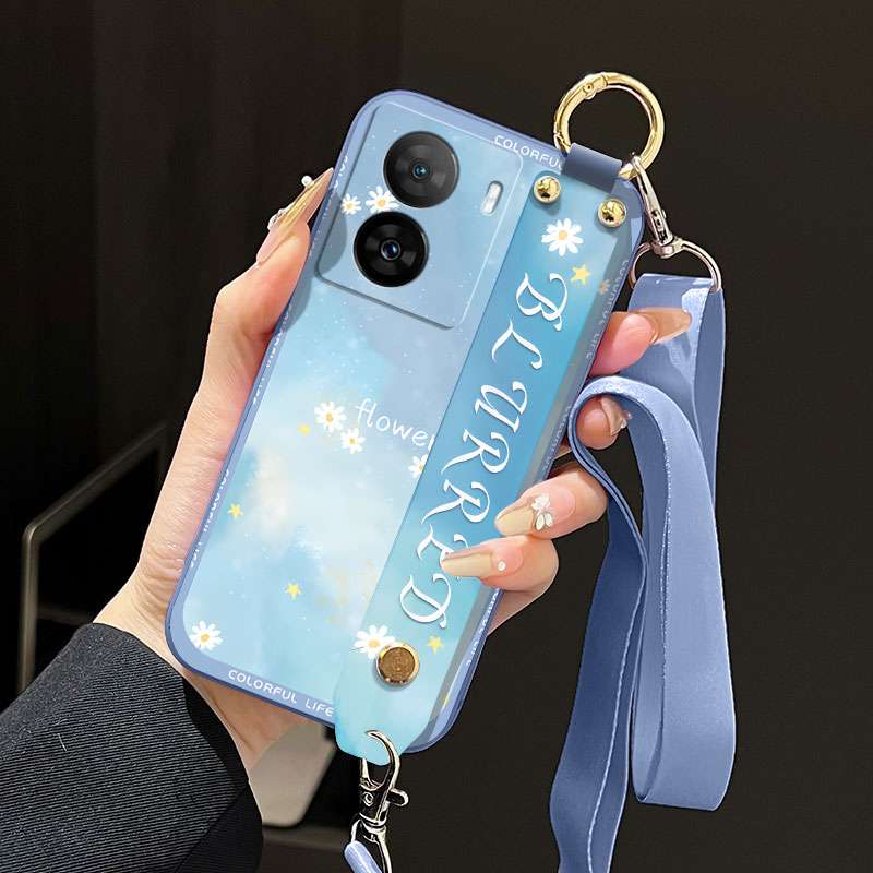 适用于iqooZ7i手机壳z7x液态腕带支架软壳z7小清新V2230EA渲染小碎花v227oa女款背带防摔全包新款保护套个性