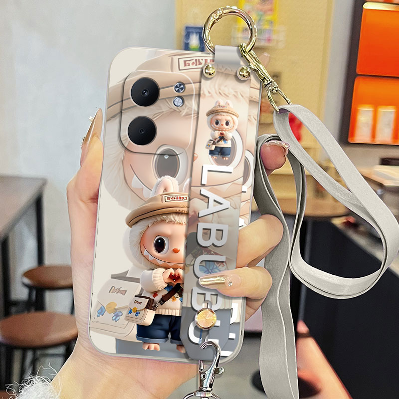 适用于oppoA5x手机壳0pp0a5×液态腕带支架软壳卡通拉布布可爱背带保护套防摔直边磨砂简约创意个性男女款潮