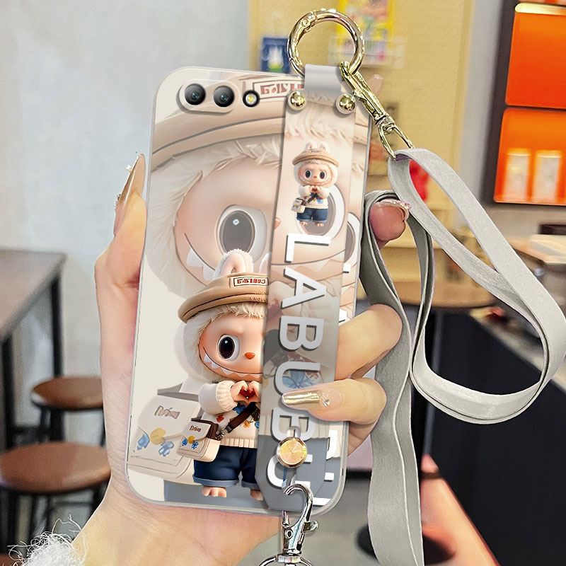 适用于华为Nova2s手机壳HWI-AL00液态腕带支架软壳卡通拉布布可爱背带保护套防摔直边磨砂简约创意个性男女款