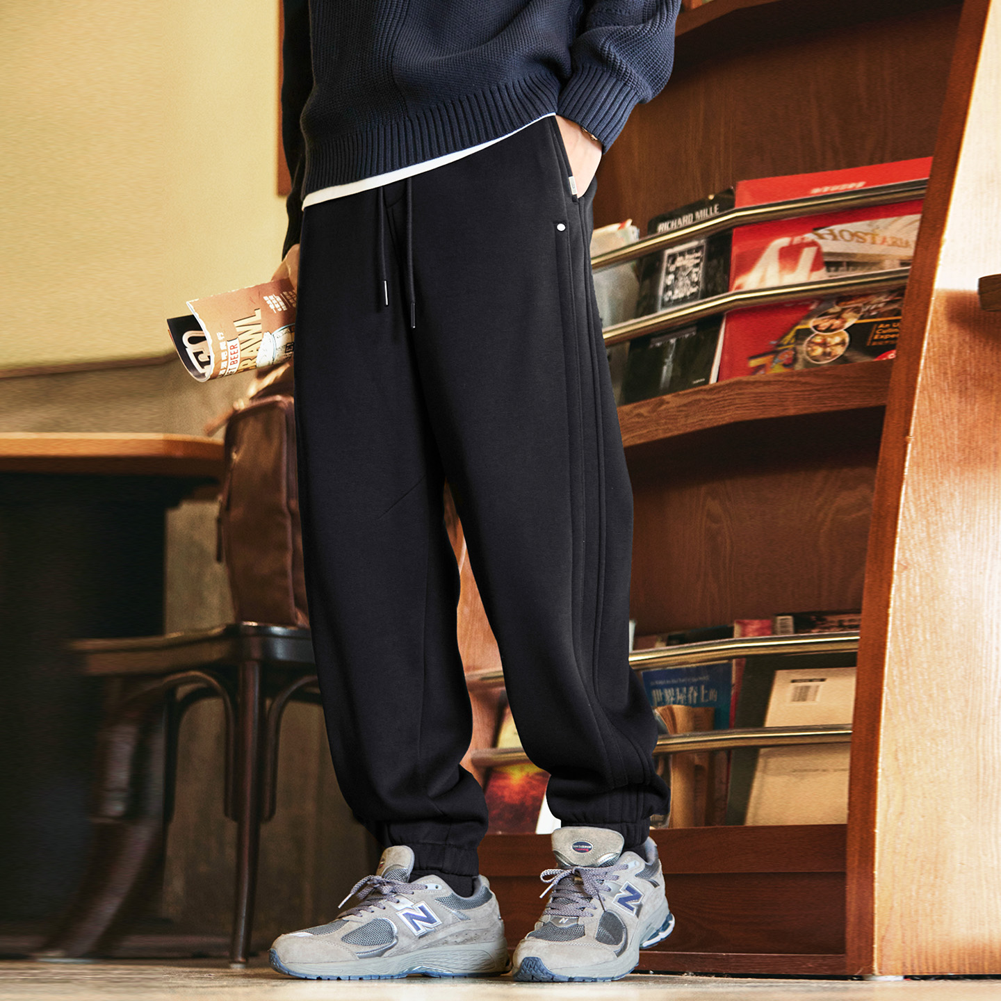 冬季加绒500g重磅束脚卫裤