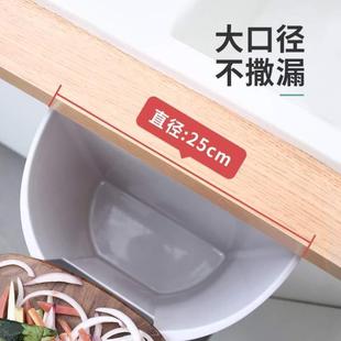 纸篓厨房收纳垃圾桶橱柜门废家用分类免 拉圾筒桶厨余打孔壁挂式