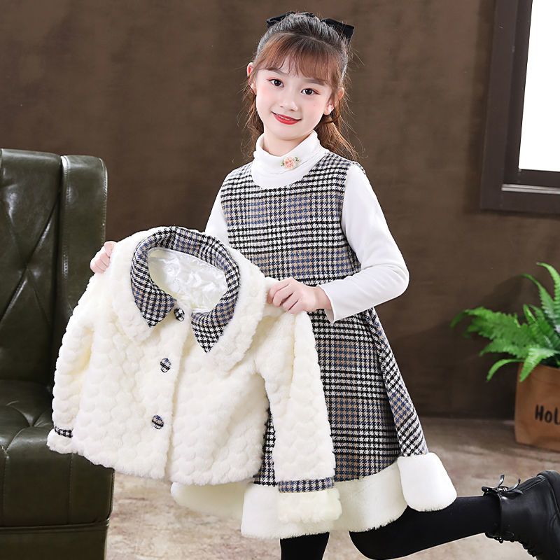 女童秋冬套装洋气儿童毛