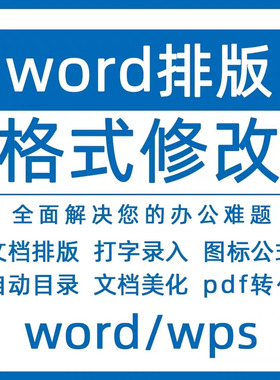 word排版制作格式修改pdf文档转文字打字代录入编辑优化美化