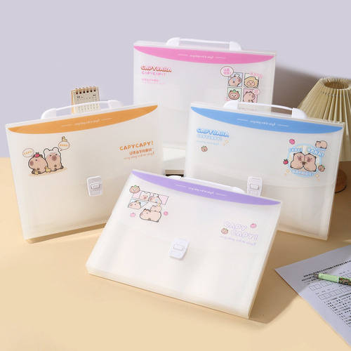 颜值风琴包卡通学生试卷收纳透明加厚专用防水大容量文件收纳袋