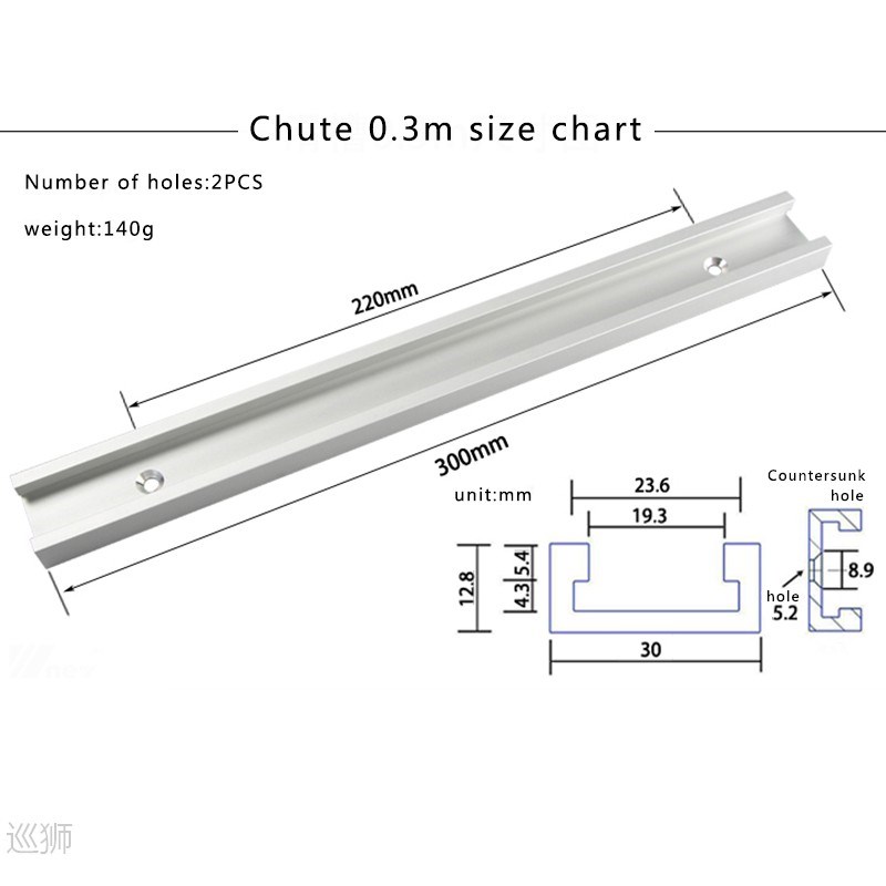 Woodworking T track Slot Slider Sliding Track Aluminum T-slo