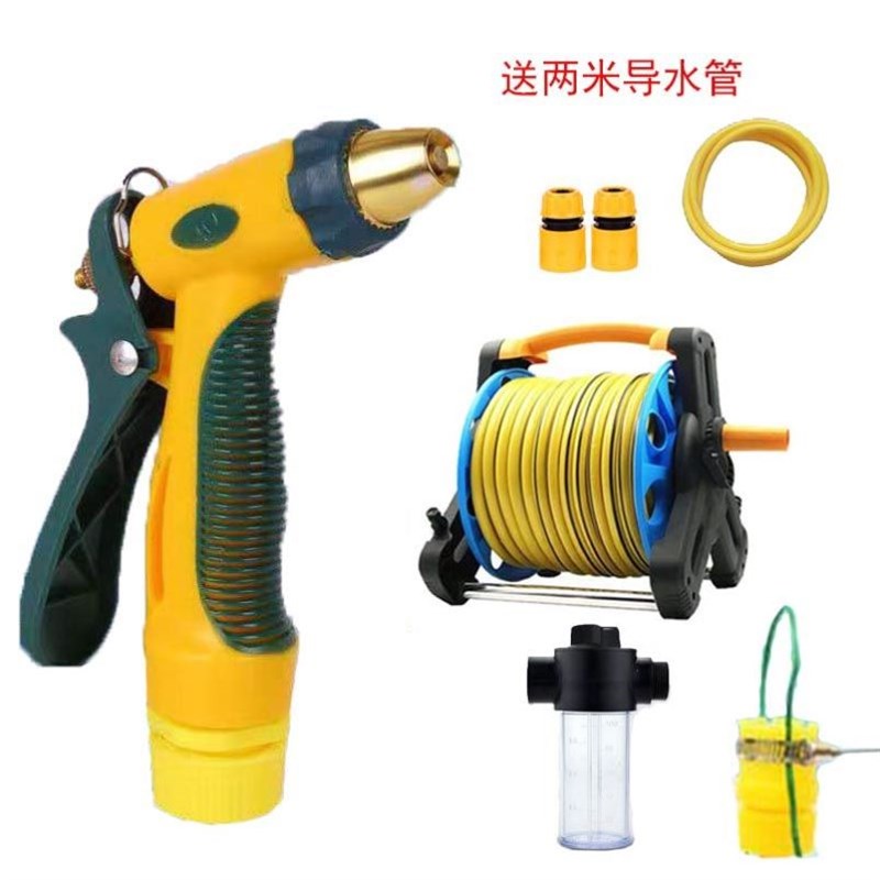 家用洗车46分水管收纳车架收纳盘收管架子卷管器手摇挂墙