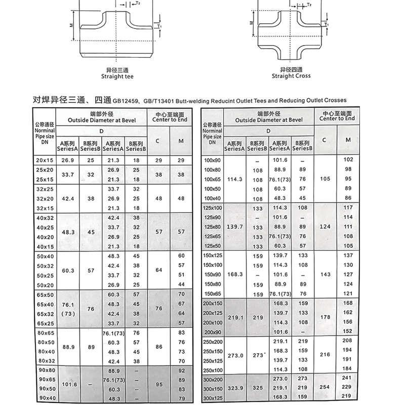 304不锈钢三通工业级T型管接头等径三通压制焊接三通无缝冲压三通