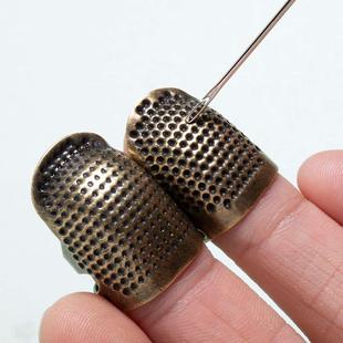 顶针指套家用手缝十字绣顶针器加厚可调节真铜护指顶针箍缝纫工具