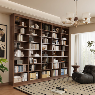去客厅化沙发旁满墙一体到顶储物柜书房轻奢高级感定制尺寸定做柜