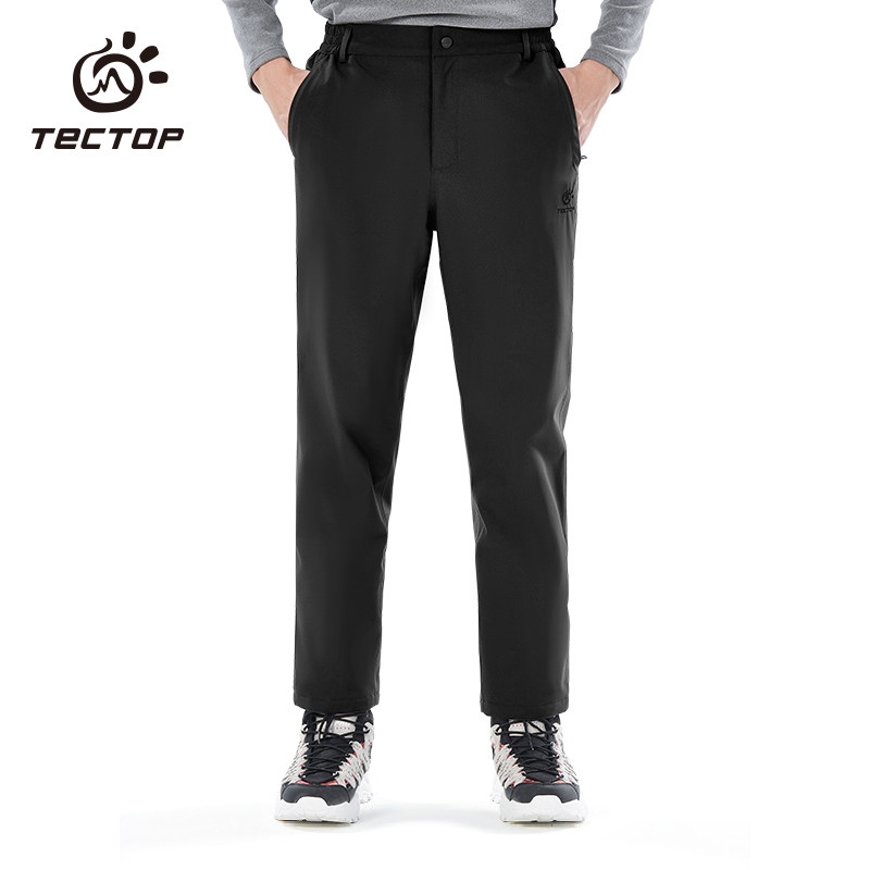 探拓户外冲锋裤男防水防风暴雨级登山裤秋冬季加绒加厚软壳裤女子