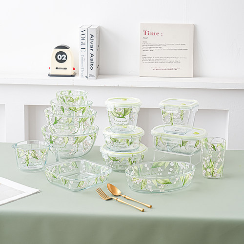 玻璃保鲜盒套装家用微波炉加热