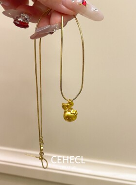 HelloKT猫吊坠女蝴蝶结猫头项链