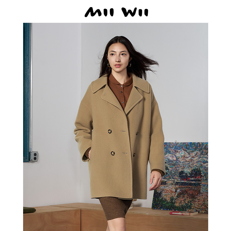 MIIWII/末·未豆绿双面呢大衣