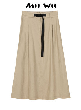 末未MIIWII24夏米色全棉斜纹洗水棉摆裙Q242212女士