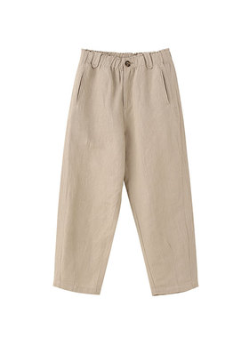 MIIWII末未25夏米灰色休闲百搭棉麻料长裤女K252202