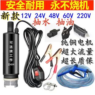 抽油泵12V24伏220抽油抽水电动水泵加油枪电动抽水抽油神器 新款