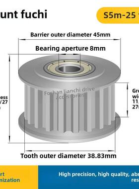 同步轮S5M25齿张紧轮槽宽11/17/22/27调整导向轮惰轮Ahtfw25S5M