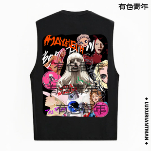 LADYGAGA新专辑mayhem原创高品原宿街头设计感夏季纯棉背心坎肩