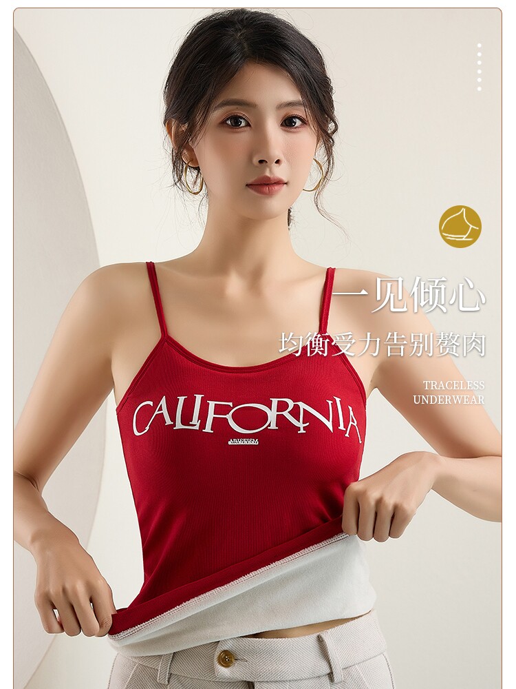 따뜻한 조끼 플러스 벨벳 두꺼운 겨울 난방 독일 벨벳 내부 착용 학생을위한 바닥 셔츠 2023 여성을위한 세련된 새로운상의
