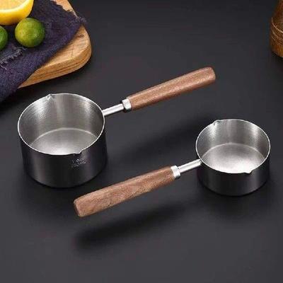 Dripping Sauce Pot Wooden Handle Milk Pan 304 Stainless