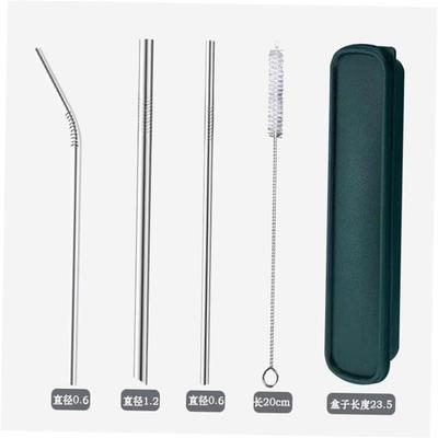 8 pcs metal drinking straw reusable straws 3 cleaner brush